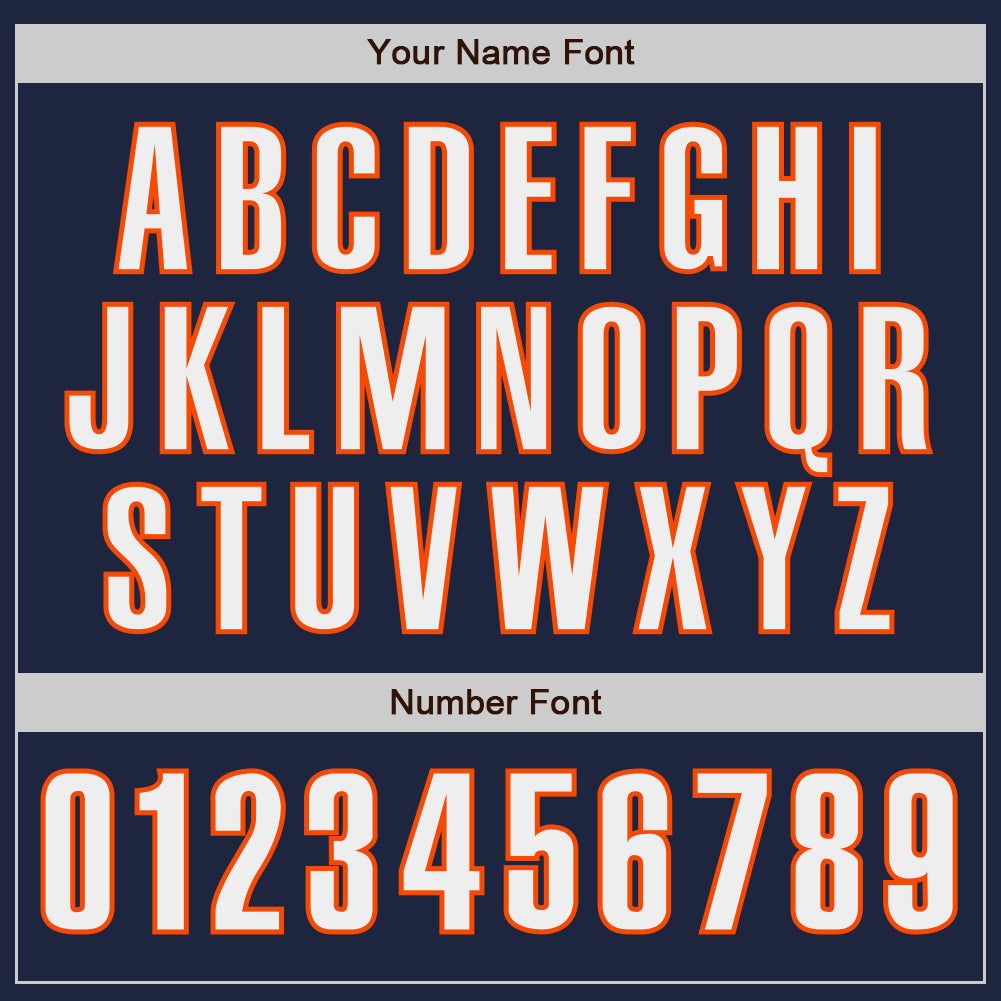 Custom Navy White-Orange Authentic Baseball Jersey - Sky-Custom