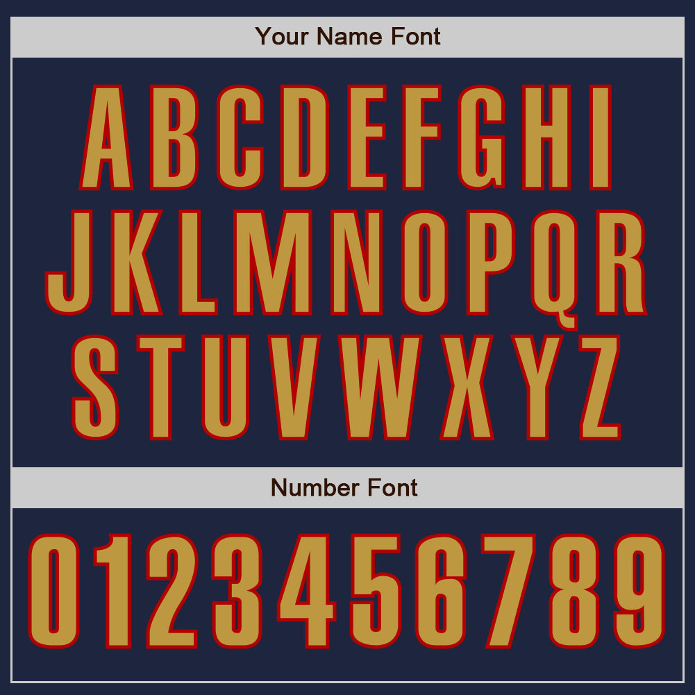 Custom Navy Old Gold-Red Authentic Baseball Jersey - Sky-Custom