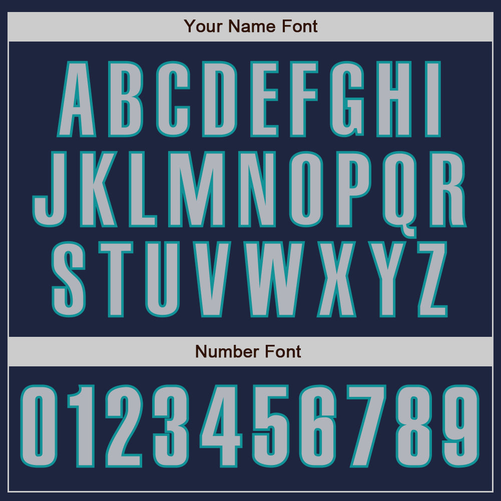 Custom Navy Gray-Teal Authentic Baseball Jersey - Sky-Custom