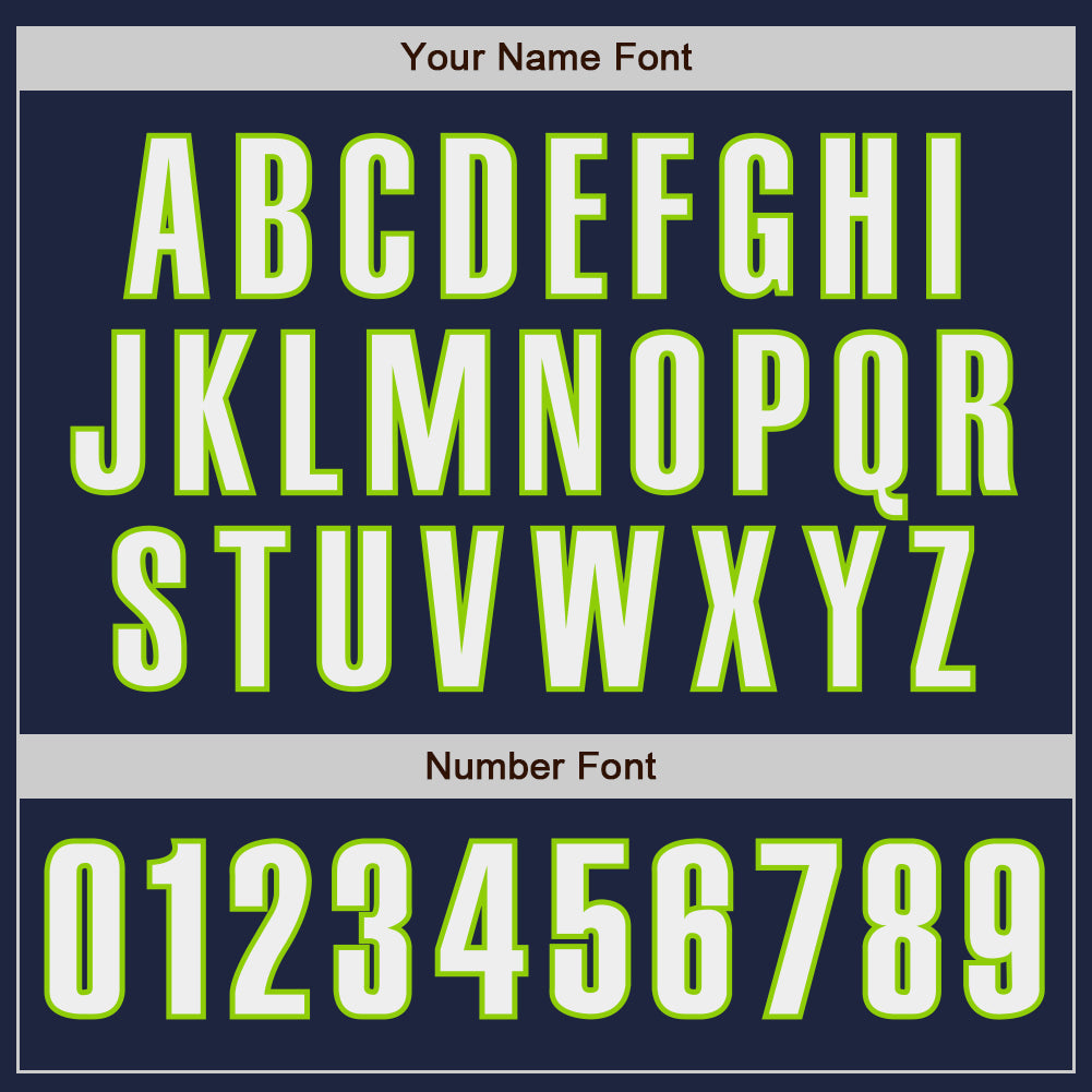 Custom Navy White-Neon Green Authentic Baseball Jersey - Sky-Custom