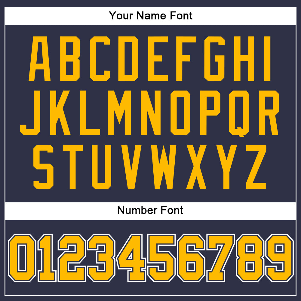 Custom Navy Gold-White Mesh Authentic Throwback Baseball Jersey - Sky-Custom