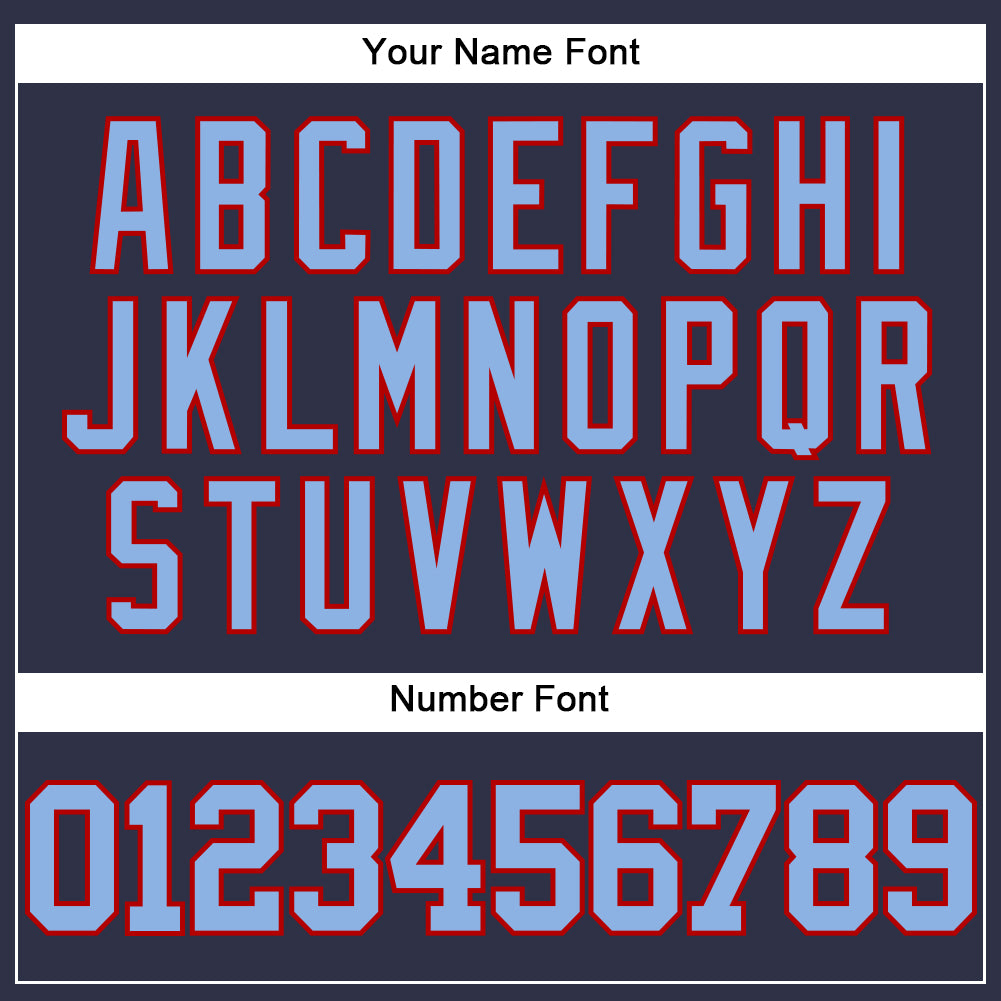 Custom Navy Light Blue-Red Mesh Authentic Throwback Baseball Jersey - Sky-Custom