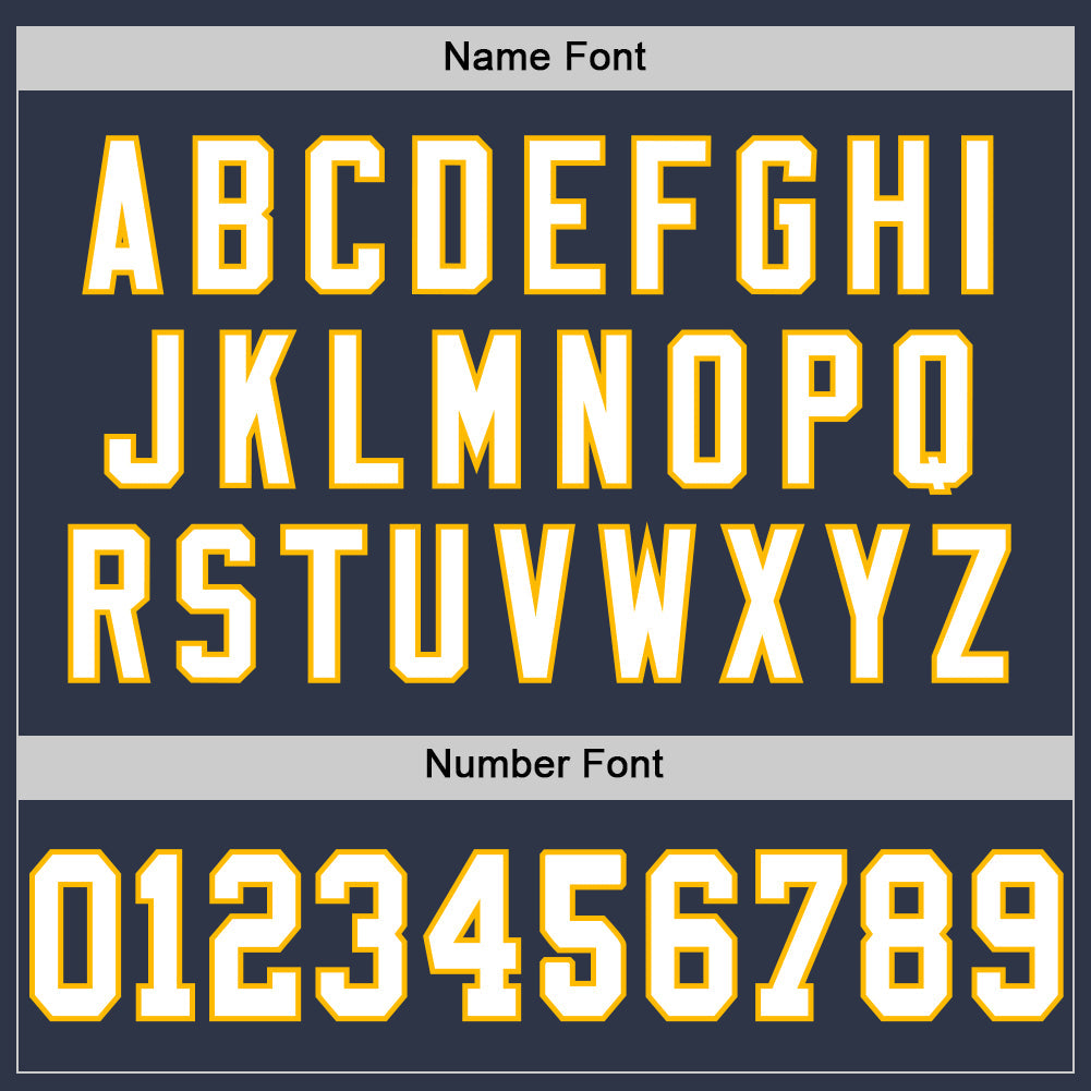 Custom Navy White-Gold Mesh Authentic Throwback Football Jersey - Sky-Custom