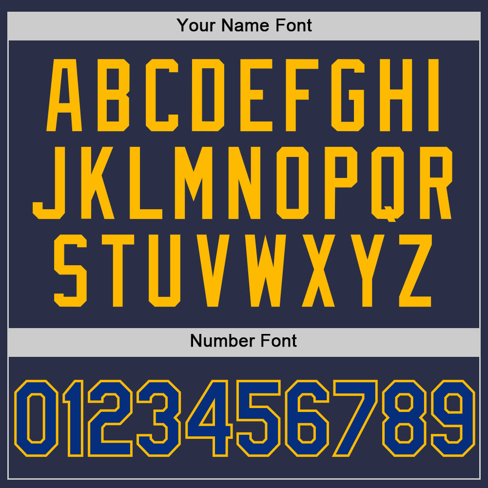 Custom Navy Royal-Gold Authentic Throwback Baseball Jersey - Sky-Custom