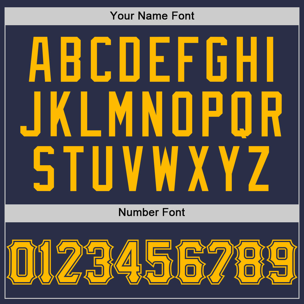 Custom Navy Gold Authentic Throwback Baseball Jersey - Sky-Custom