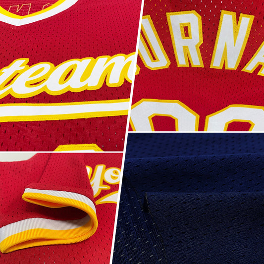 Custom Navy Old Gold Authentic Throwback Baseball Jersey - Sky-Custom