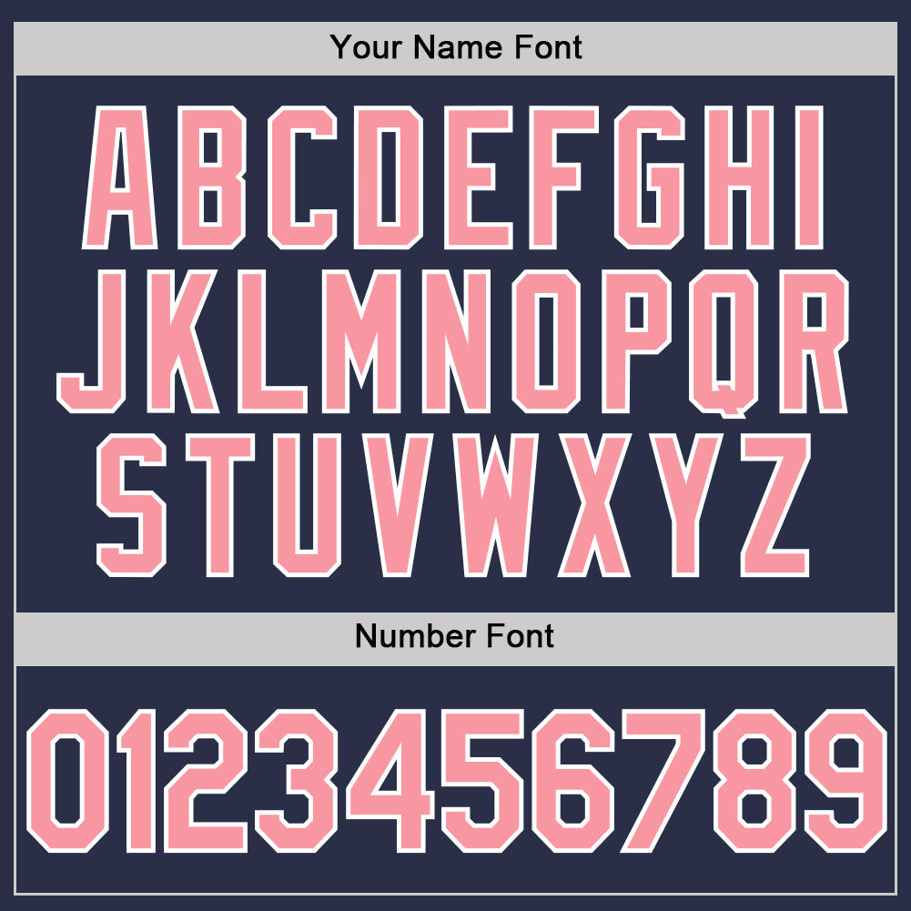 Custom Navy Medium Pink-White Authentic Throwback Baseball Jersey - Sky-Custom