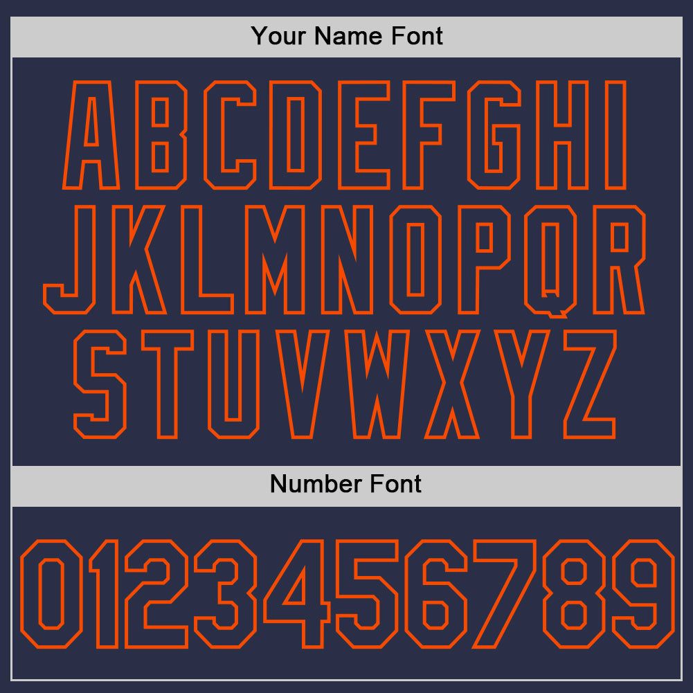 Custom Navy Orange Authentic Throwback Baseball Jersey - Sky-Custom