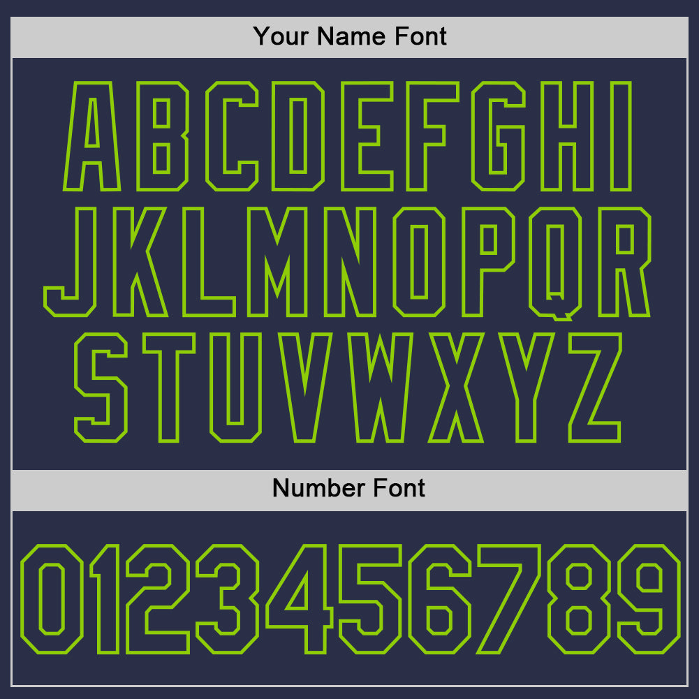 Custom Navy Neon Green Authentic Throwback Baseball Jersey - Sky-Custom