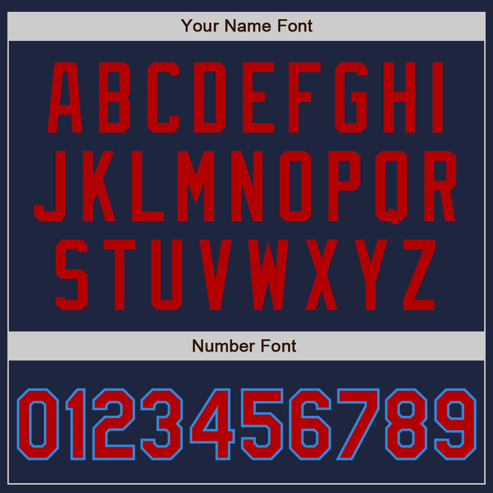 Custom Navy Red-Powder Blue Authentic Baseball Jersey - Sky-Custom