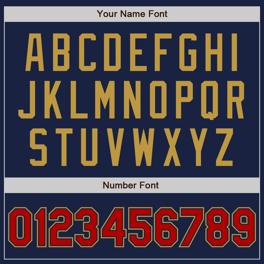 Custom Navy Red-Old Gold Authentic Baseball Jersey - Sky-Custom