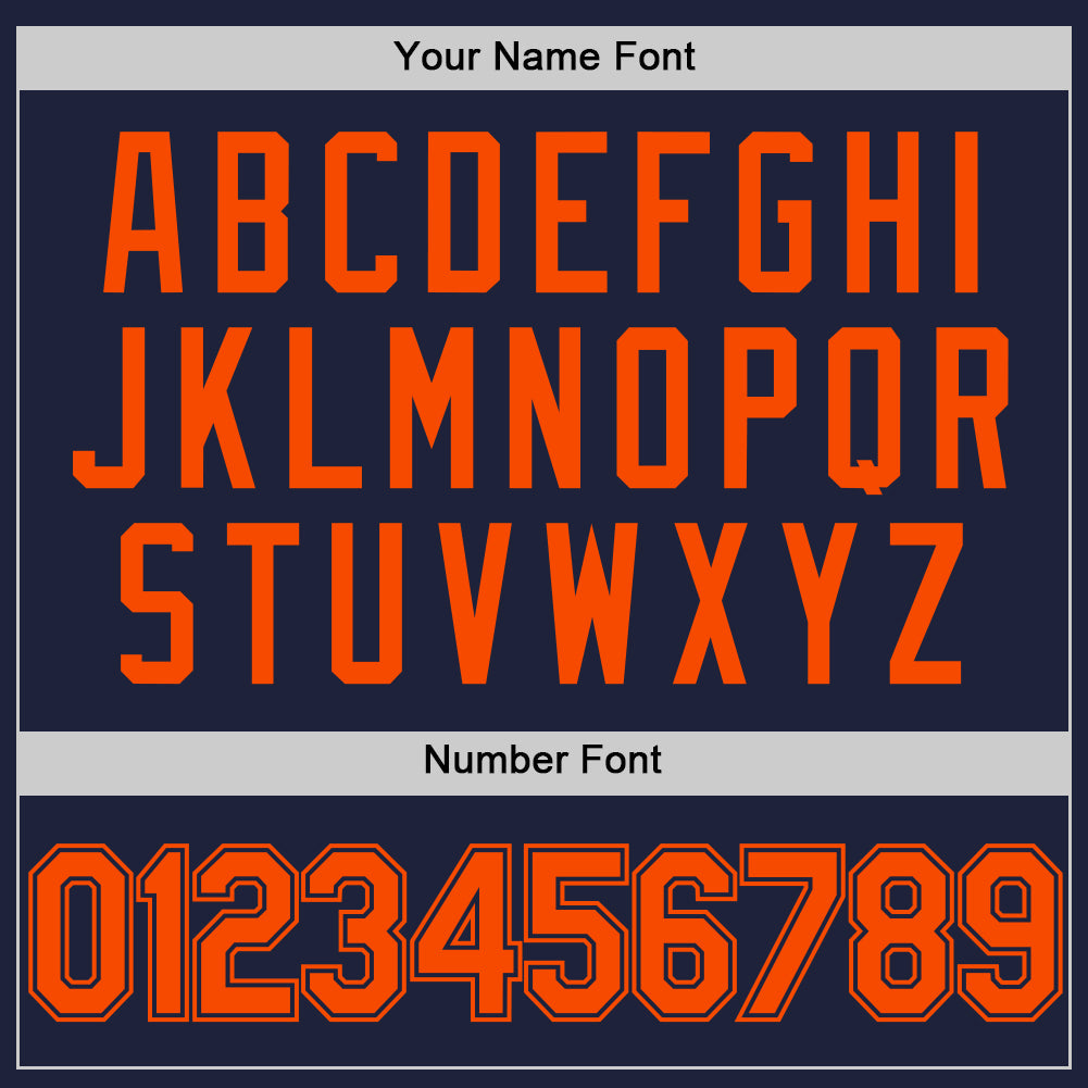 Custom Navy Orange Authentic Throwback Basketball Jersey - Sky-Custom