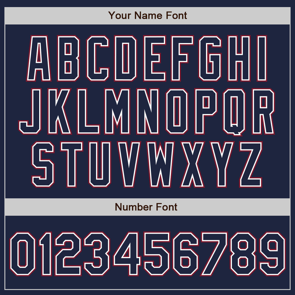 Custom Navy White-Crimson Authentic Baseball Jersey - Sky-Custom