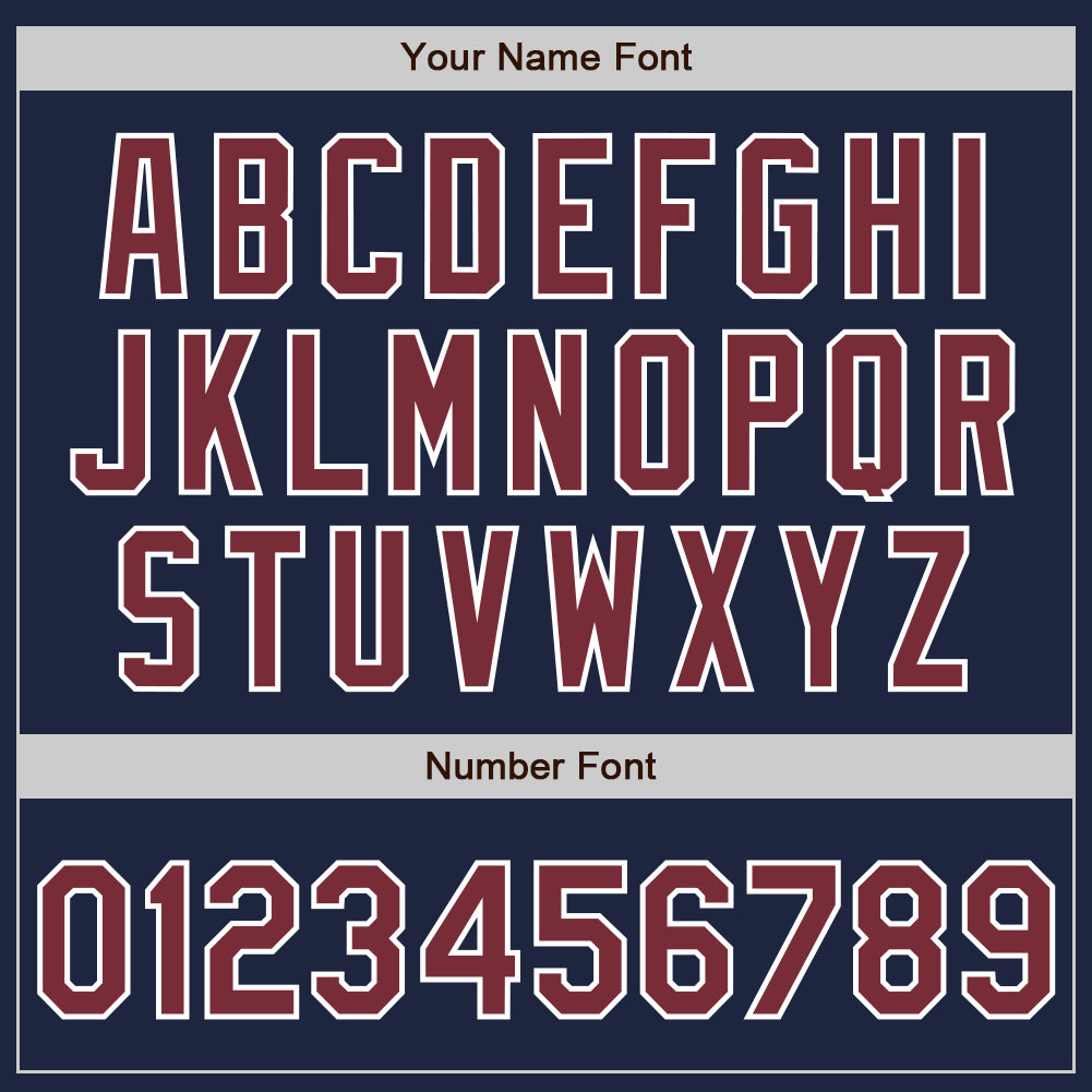 Custom Navy Burgundy-White Authentic Baseball Jersey - Sky-Custom
