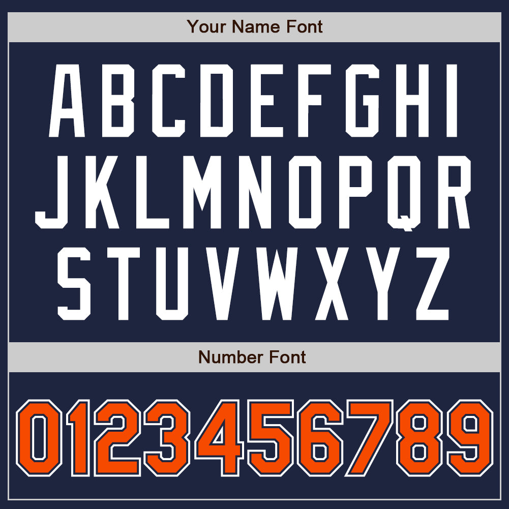 Custom Navy Orange-White Authentic Baseball Jersey - Sky-Custom