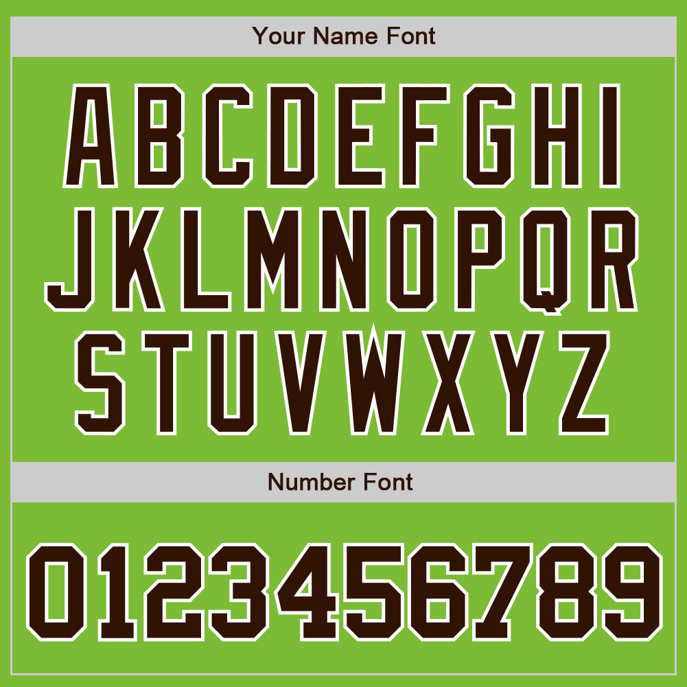 Custom Neon Green Brown-White Authentic Baseball Jersey - Sky-Custom