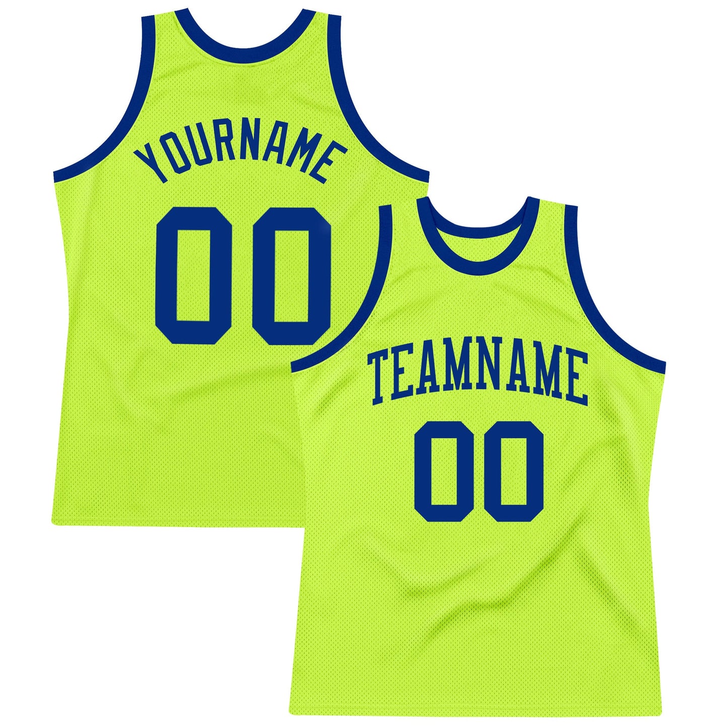 Custom Neon Green Royal Authentic Throwback Basketball Jersey - Sky-Custom