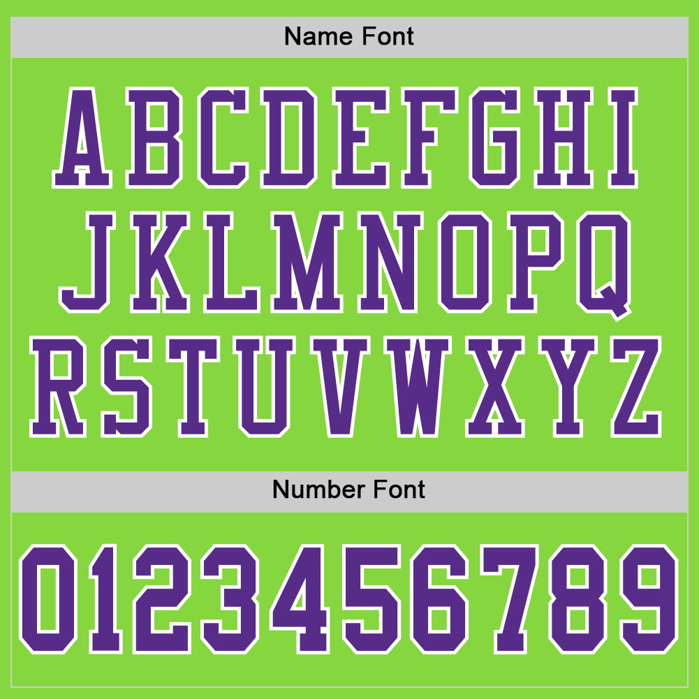 Custom Neon Green Purple-White Mesh Authentic Football Jersey - Sky-Custom