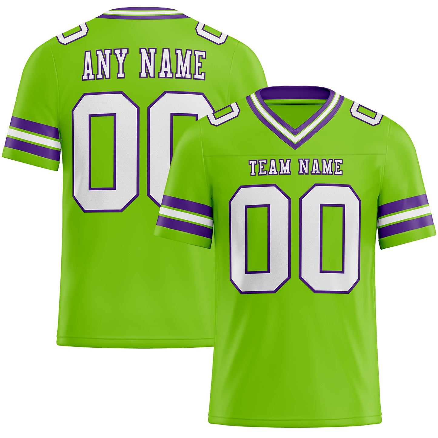 Custom Neon Green White-Purple Mesh Authentic Football Jersey - Sky-Custom