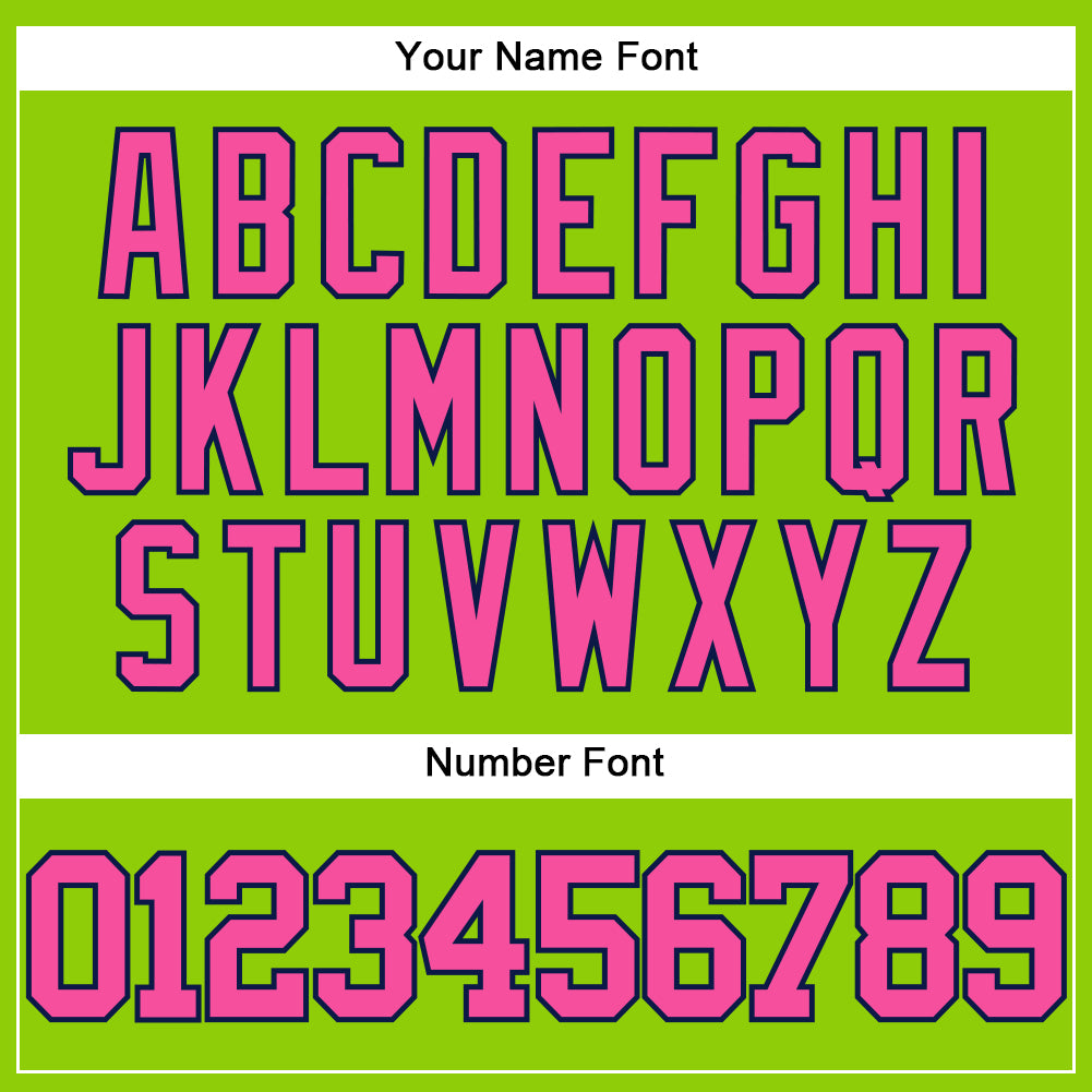 Custom Neon Green Pink-Navy Authentic Baseball Jersey - Sky-Custom