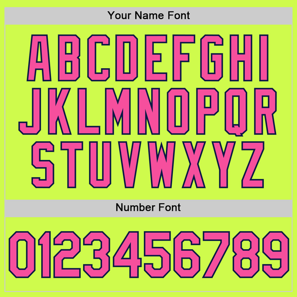 Custom Neon Green Pink-Navy Authentic Throwback Baseball Jersey - Sky-Custom