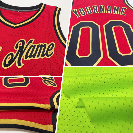 Custom Neon Green Navy-White Authentic Throwback Basketball Jersey - Sky-Custom