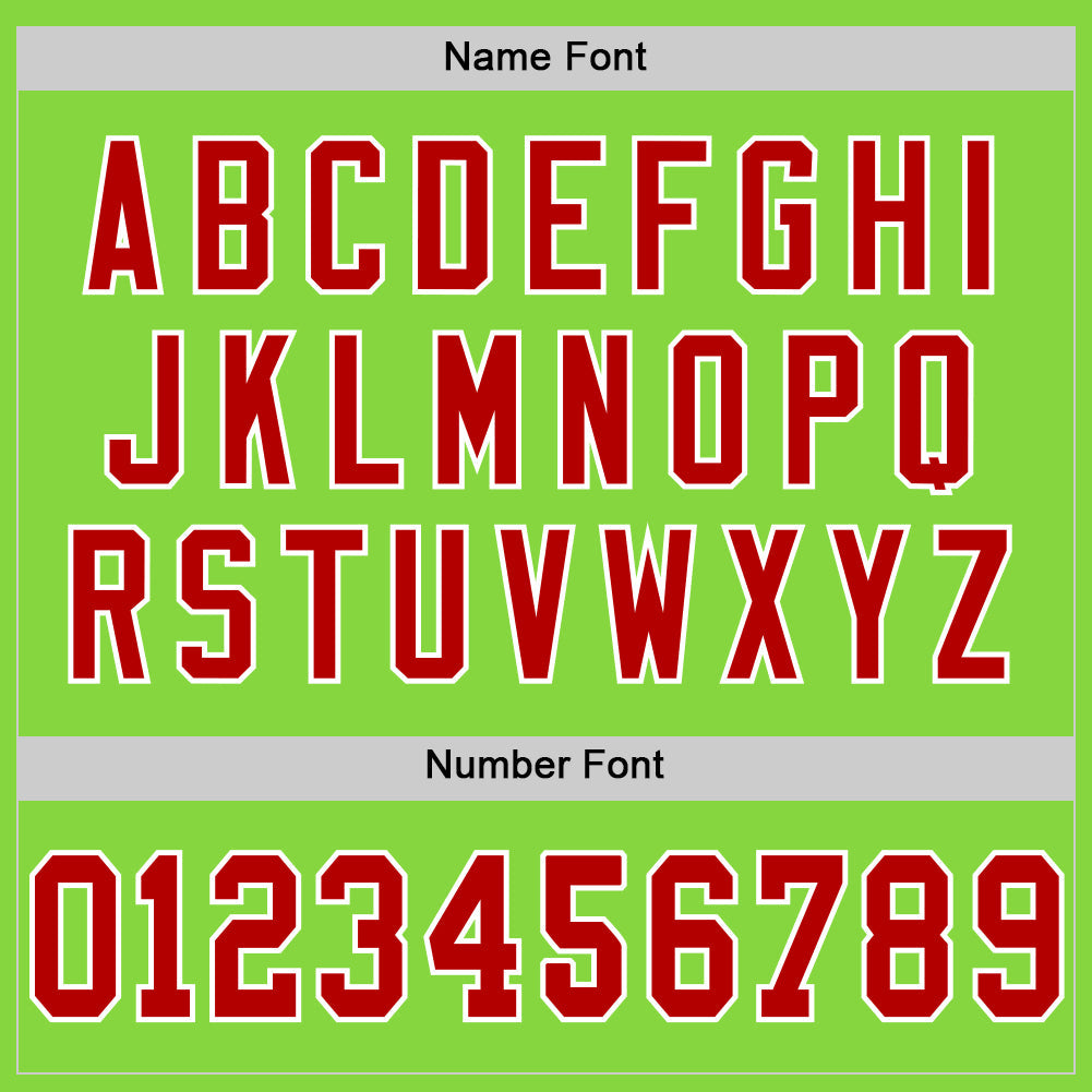 Custom Neon Green Red-White Mesh Authentic Throwback Football Jersey - Sky-Custom