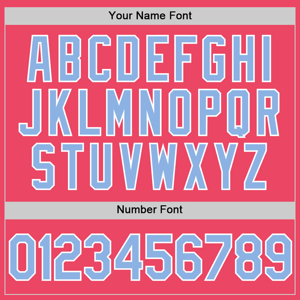 Custom Neon Pink Light Blue-White Authentic Baseball Jersey - Sky-Custom