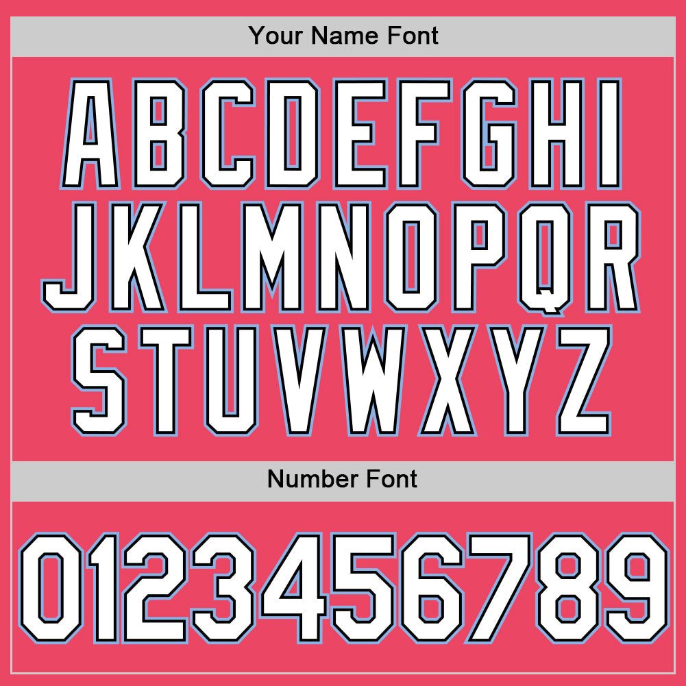 Custom Neon Pink Black-Light Blue Authentic Baseball Jersey - Sky-Custom