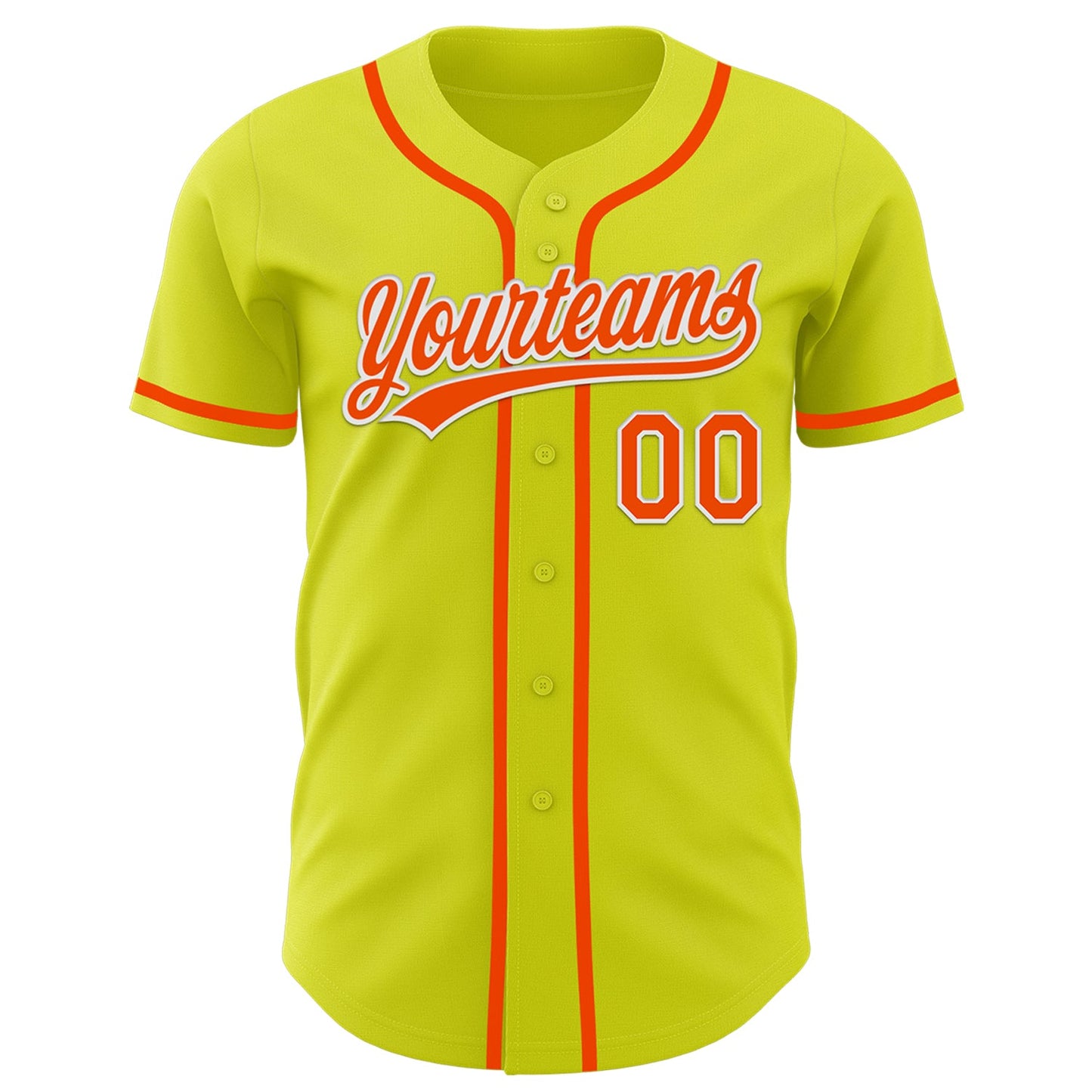 Custom Neon Yellow Orange-White Authentic Baseball Jersey - Sky-Custom