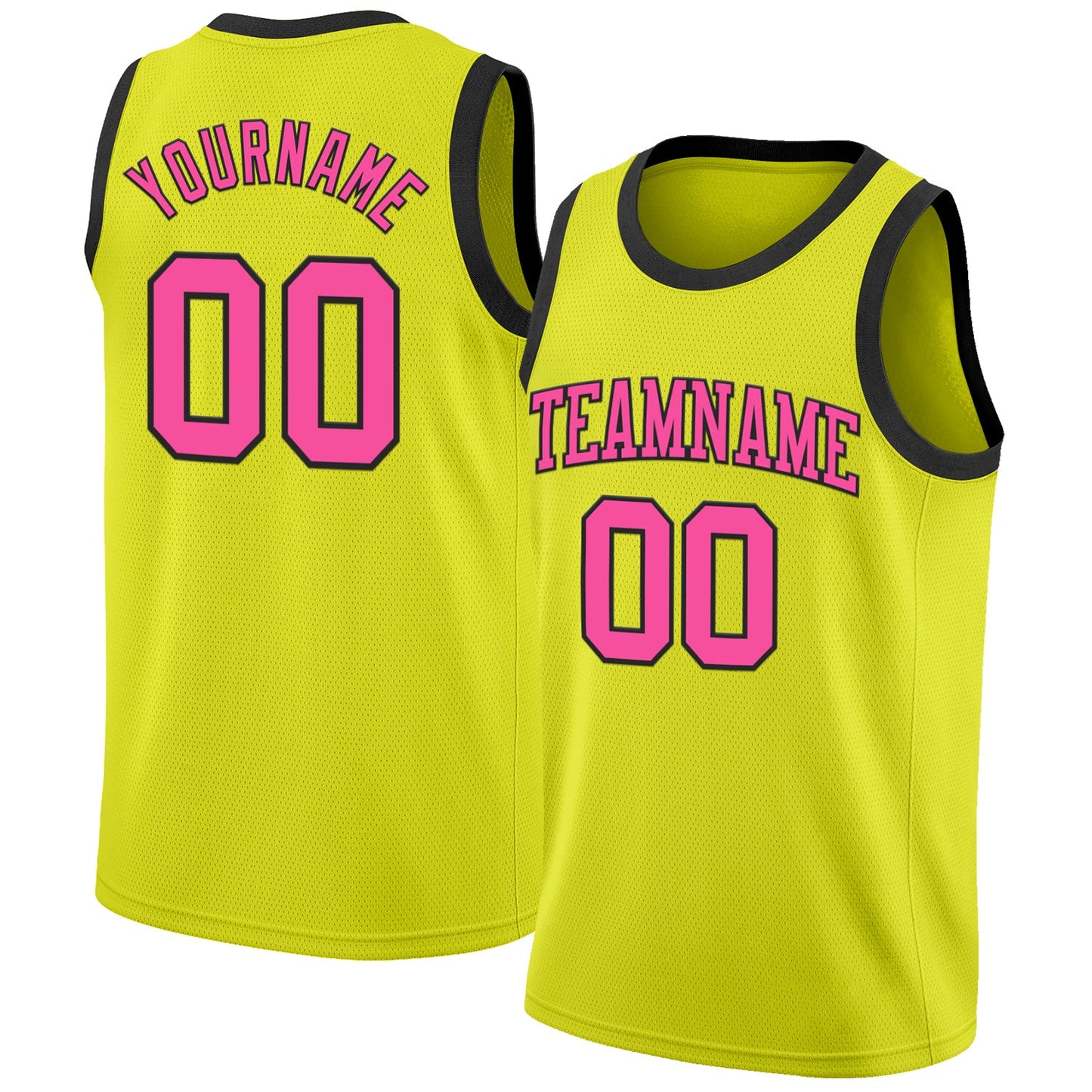 Custom Neon Yellow Pink-Black Authentic Basketball Jersey - Sky-Custom