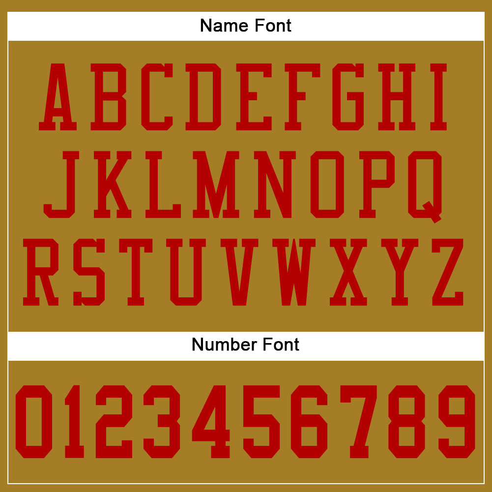 Custom Old Gold Red Mesh Authentic Football Jersey - Sky-Custom