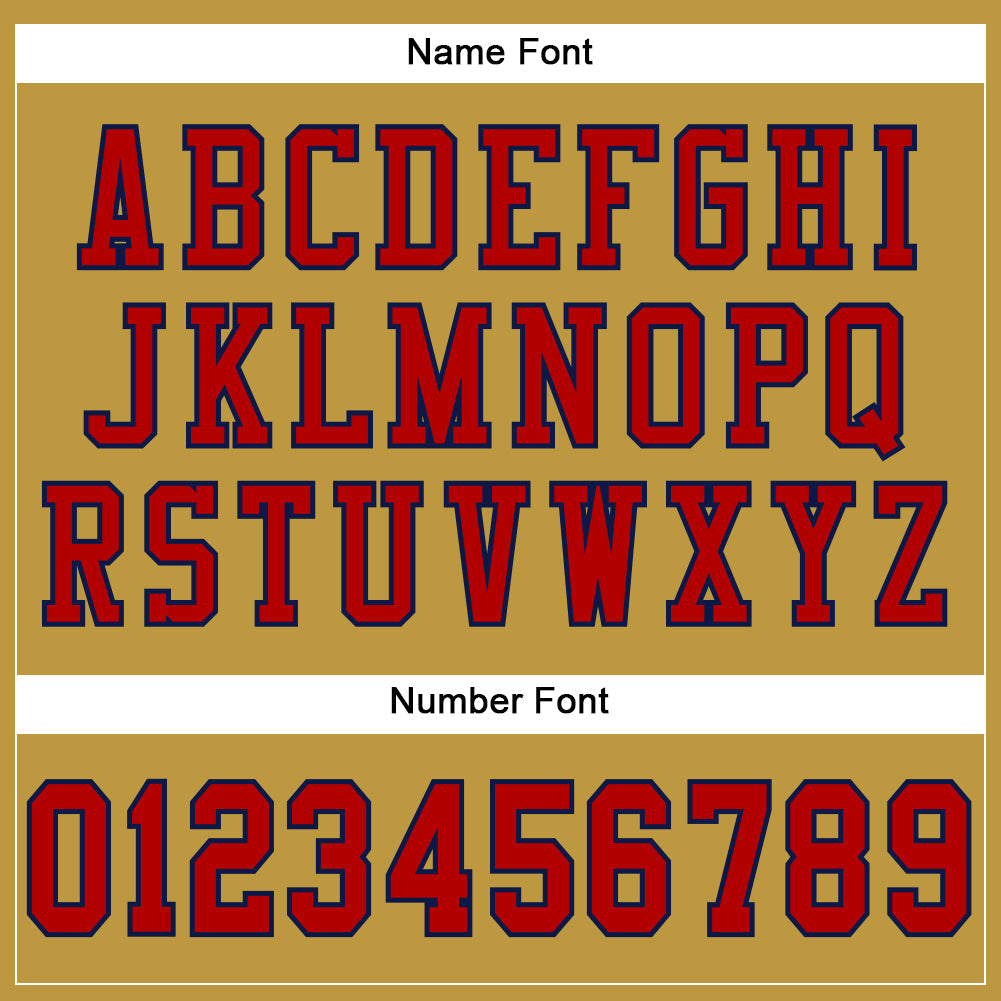 Custom Old Gold Red-Navy Mesh Authentic Football Jersey - Sky-Custom