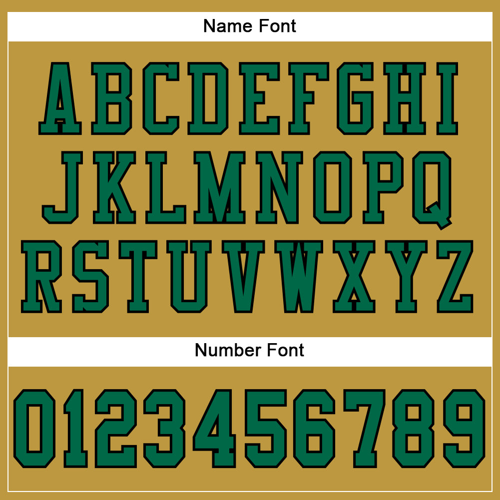 Custom Old Gold Kelly Green-Black Mesh Authentic Football Jersey - Sky-Custom