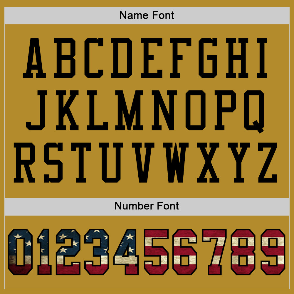 Custom Old Gold Vintage USA Flag-Black Mesh Authentic Football Jersey - Sky-Custom