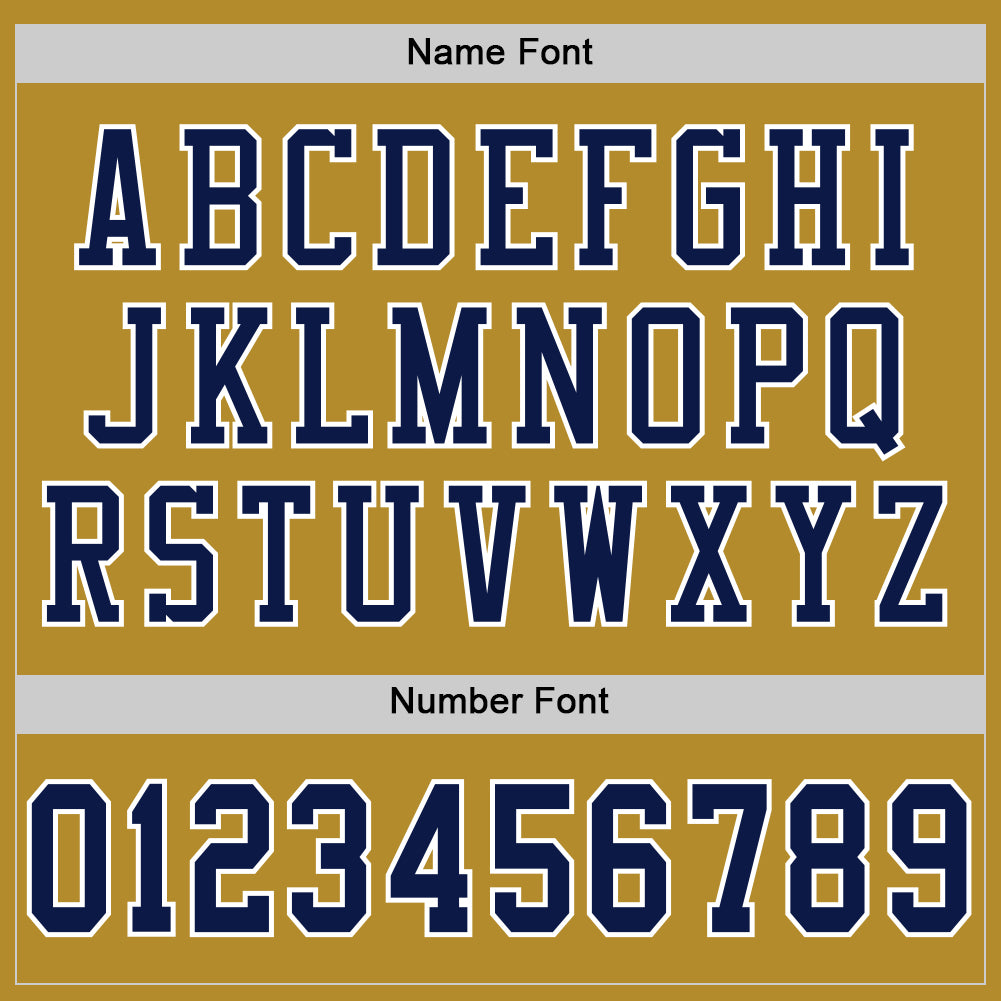 Custom Old Gold Navy-White Mesh Authentic Football Jersey - Sky-Custom