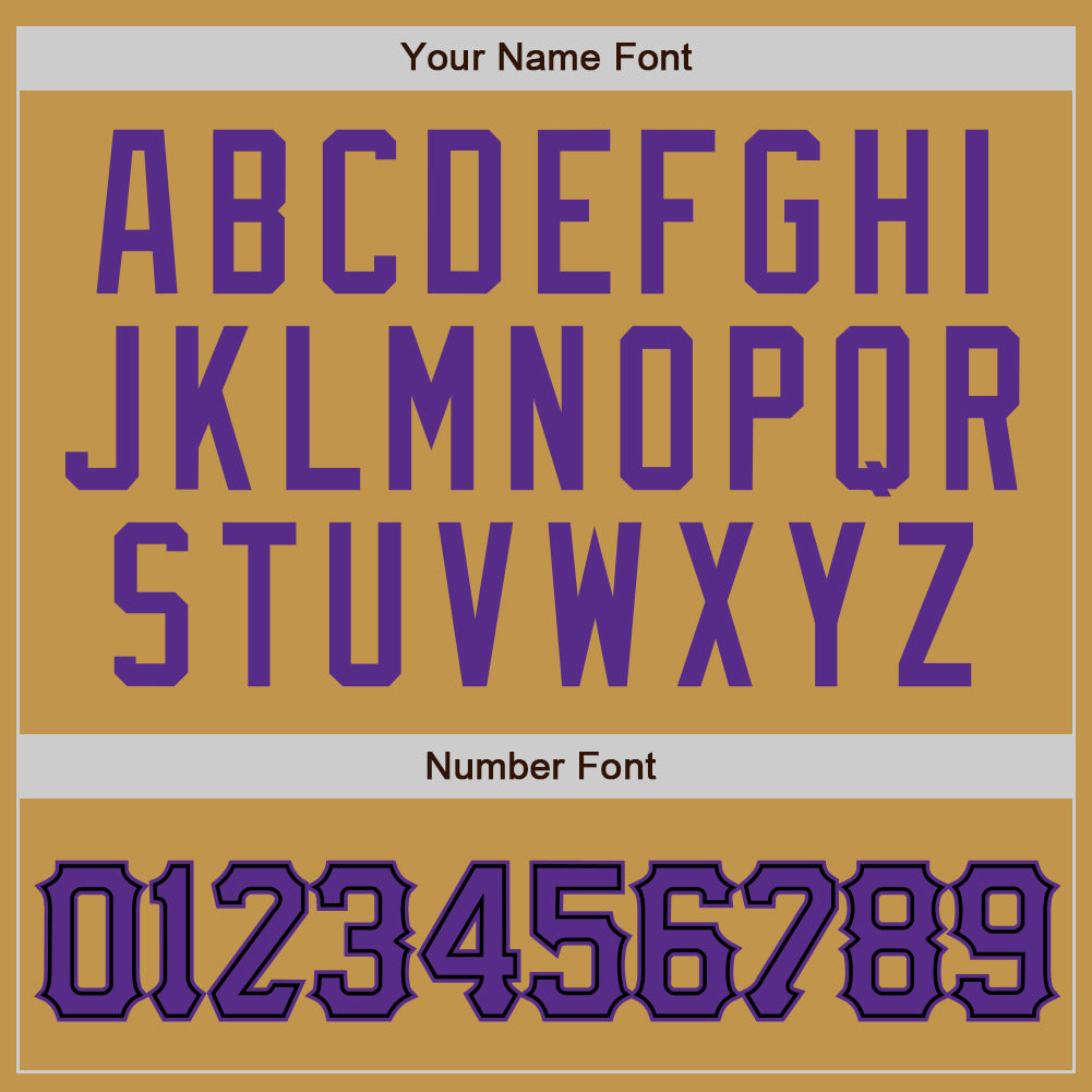 Custom Old Gold Purple-Black Authentic Baseball Jersey - Sky-Custom
