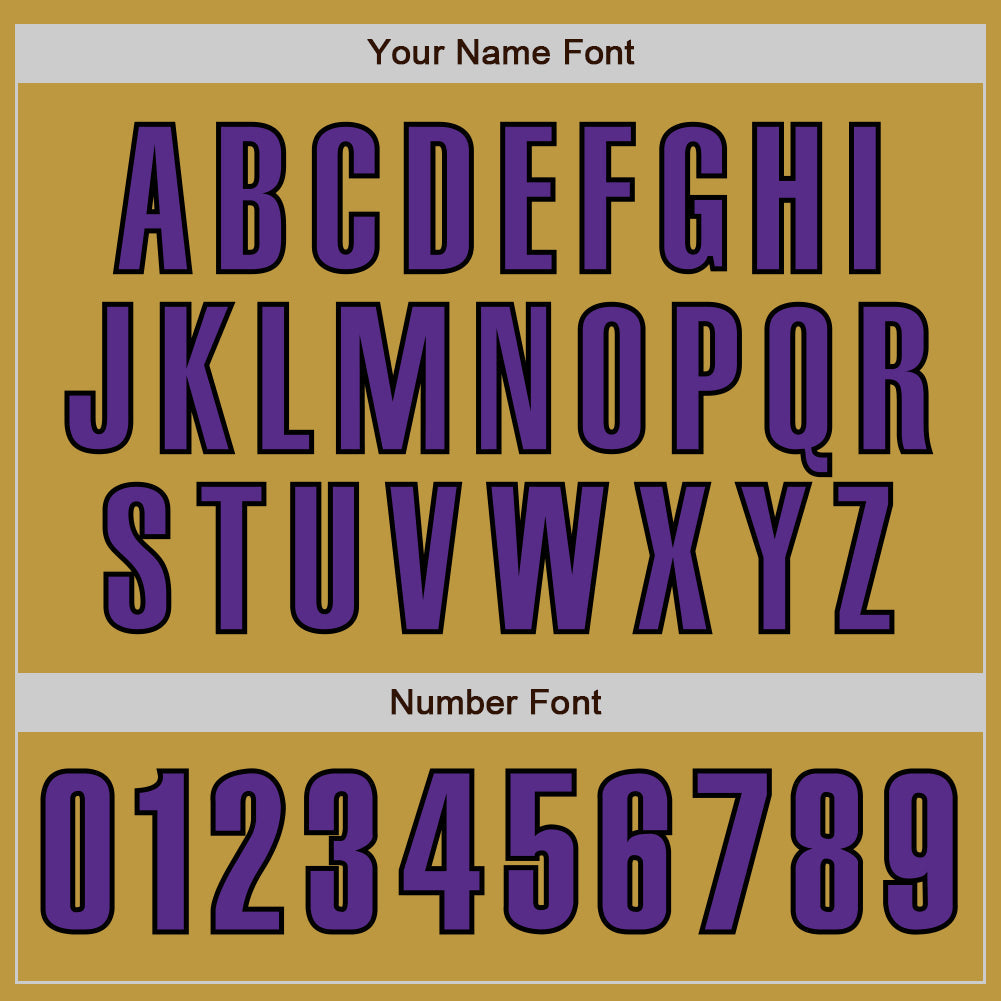 Custom Old Gold Purple-Black Authentic Baseball Jersey - Sky-Custom