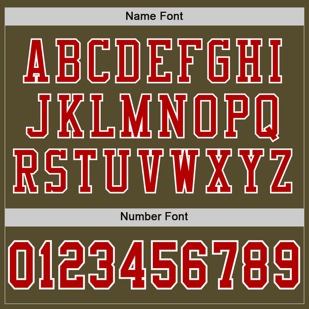 Custom Olive Red-White Mesh Authentic Salute To Service Football Jersey - Sky-Custom