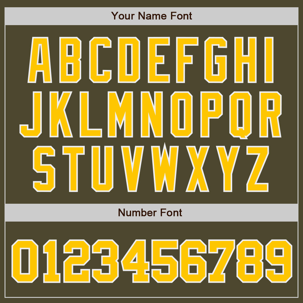 Custom Olive Gold-White Authentic Salute To Service Baseball Jersey - Sky-Custom