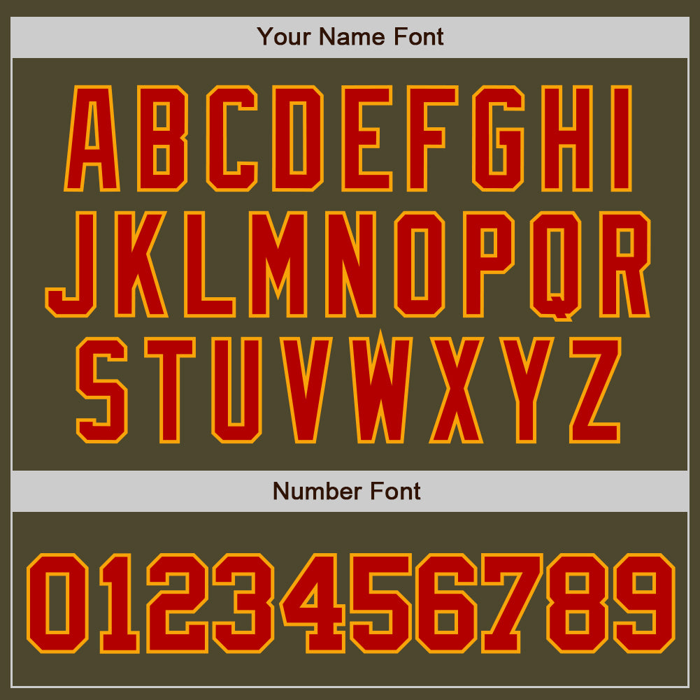 Custom Olive Red-Gold Authentic Salute To Service Baseball Jersey - Sky-Custom