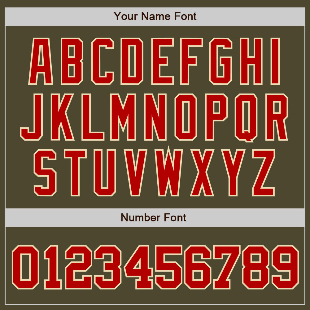 Custom Olive Red-Cream Authentic Salute To Service Baseball Jersey - Sky-Custom