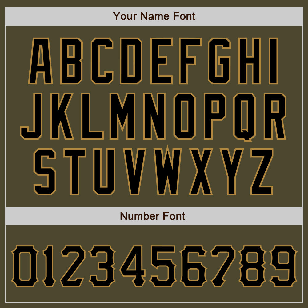 Custom Olive Black-Old Gold Authentic Salute To Service Baseball Jersey - Sky-Custom