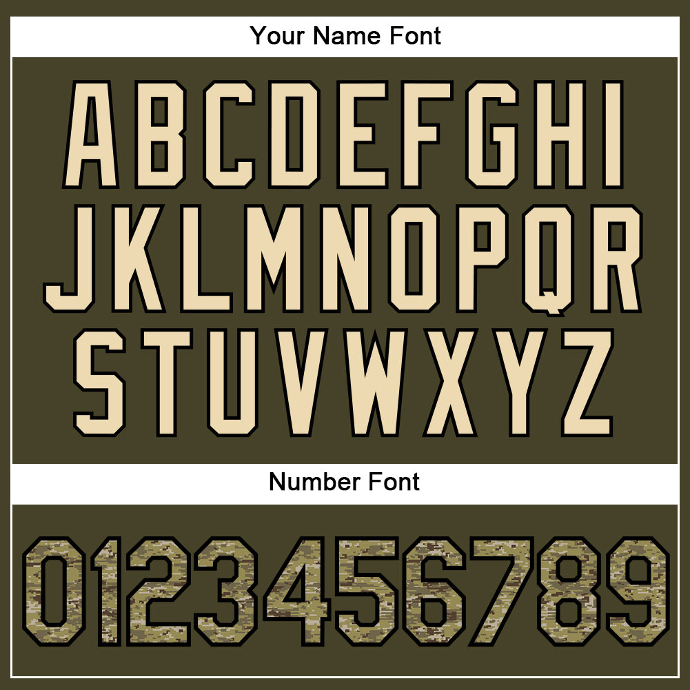 Custom Olive City Cream Pinstripe Camo-Black Authentic Salute To Service Baseball Jersey - Sky-Custom