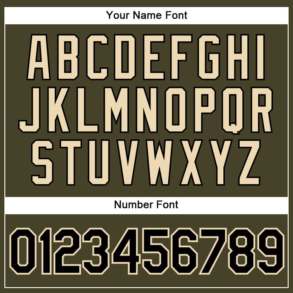 Custom Olive City Cream Pinstripe Black Authentic Salute To Service Baseball Jersey - Sky-Custom