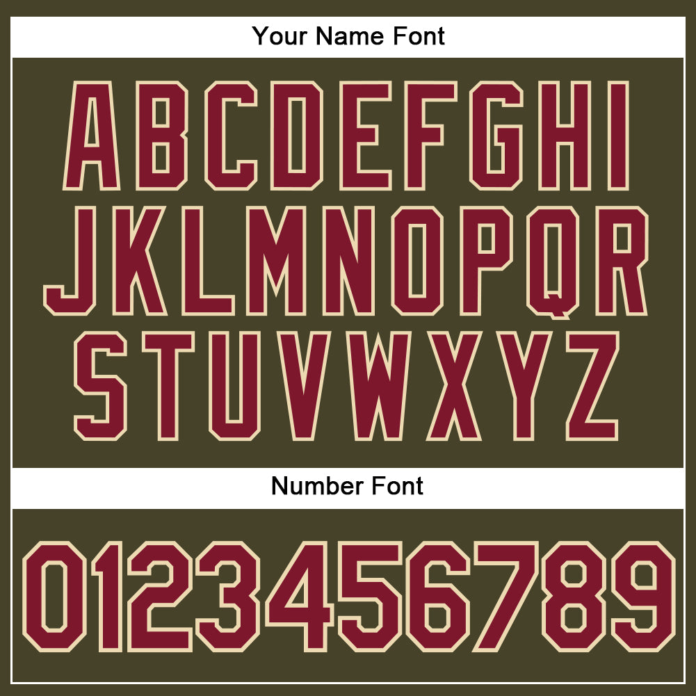 Custom Olive City Cream Pinstripe Crimson Authentic Salute To Service Baseball Jersey - Sky-Custom