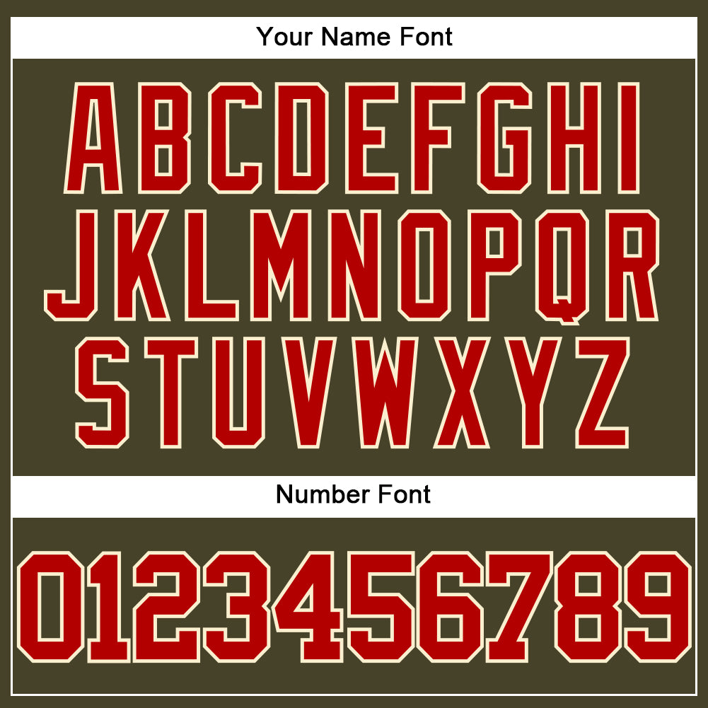 Custom Olive Red-Cream Authentic Salute To Service Baseball Jersey - Sky-Custom