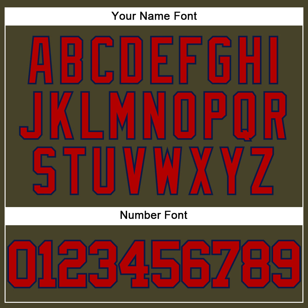 Custom Olive Red-Navy Authentic Salute To Service Baseball Jersey - Sky-Custom