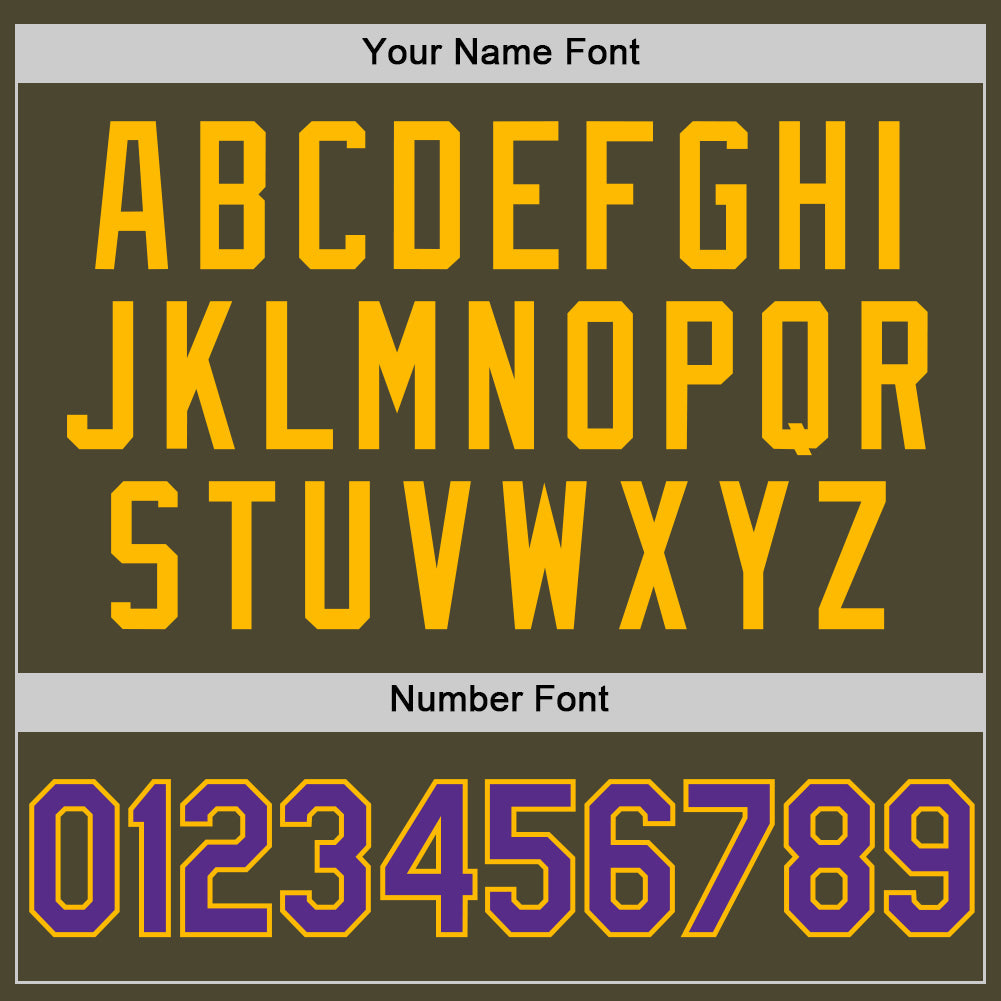 Custom Olive Purple-Gold Authentic Throwback Salute To Service Baseball Jersey - Sky-Custom