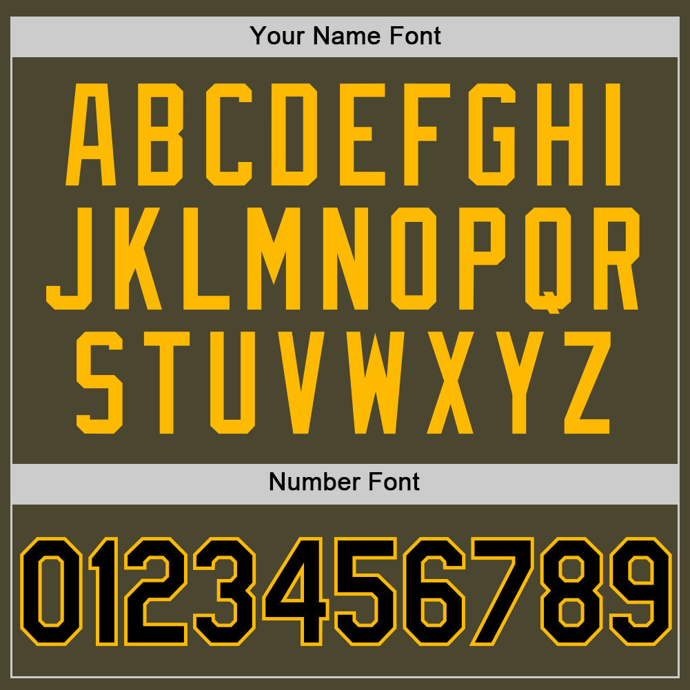 Custom Olive Black-Gold Authentic Throwback Salute To Service Baseball Jersey - Sky-Custom